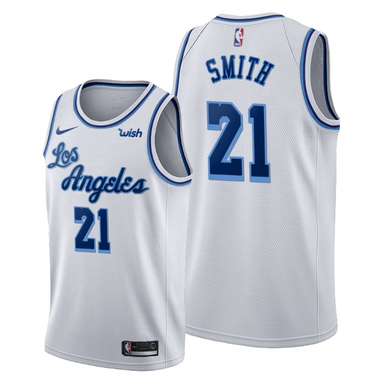 Men's Los Angeles Lakers J.R. Smith #21 NBA 2020 Draft Classic Edition White Basketball Jersey BNP6083QN